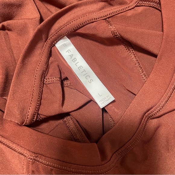 Fabletics Monet V-Back Tie Burnt Orange Sz Large Sleeveless Tank Activewear EUC - Picture 6 of 6